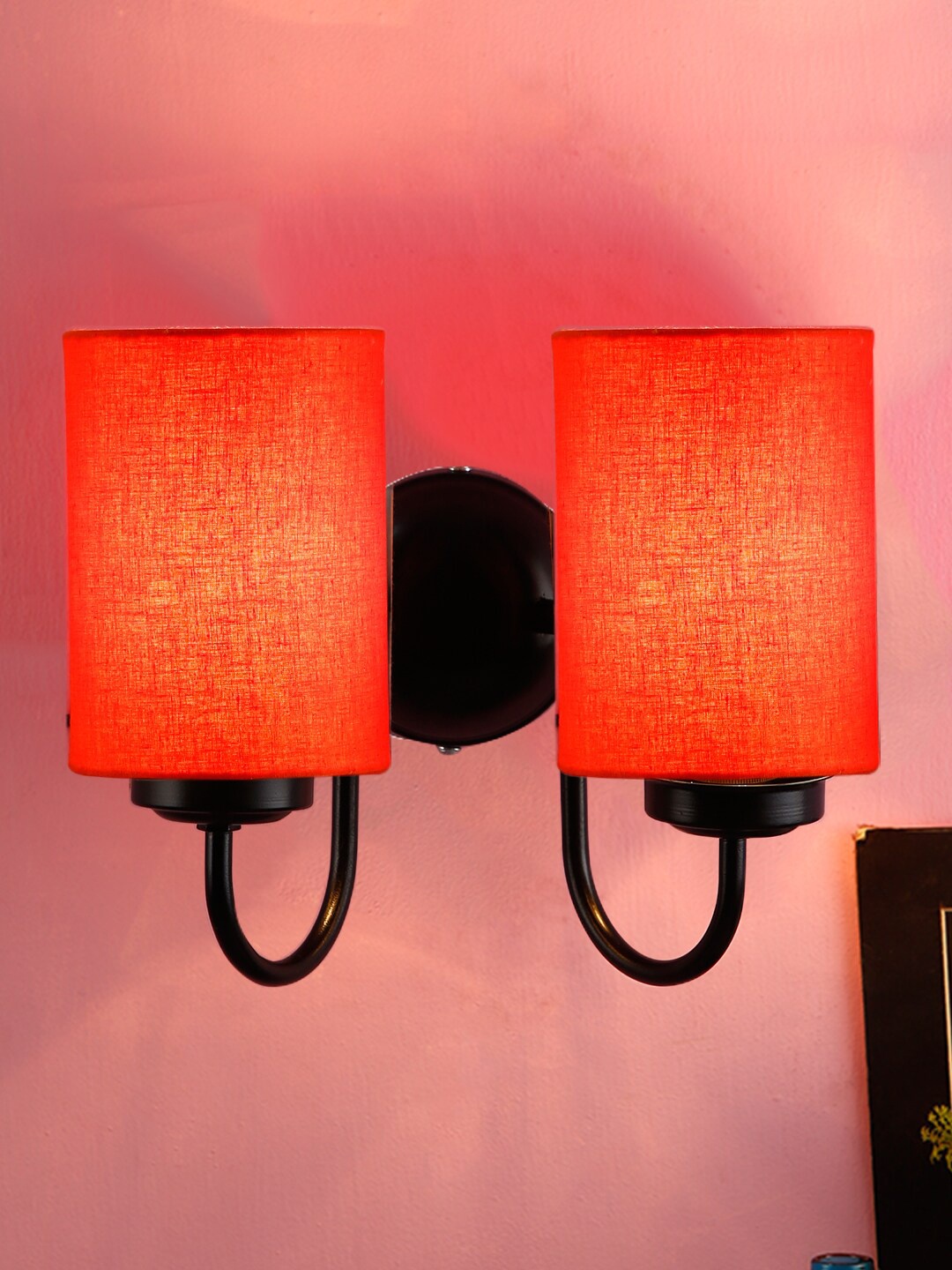 

Devansh Orange & Black Cotton Wall Lamp