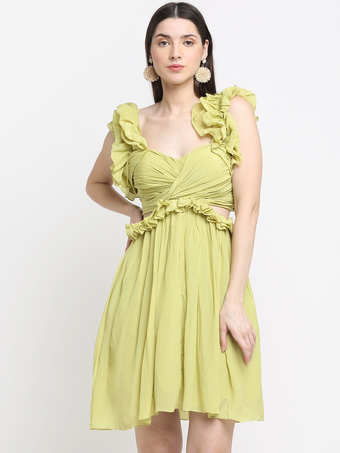 

ewoke Lime Green Crepe Dress
