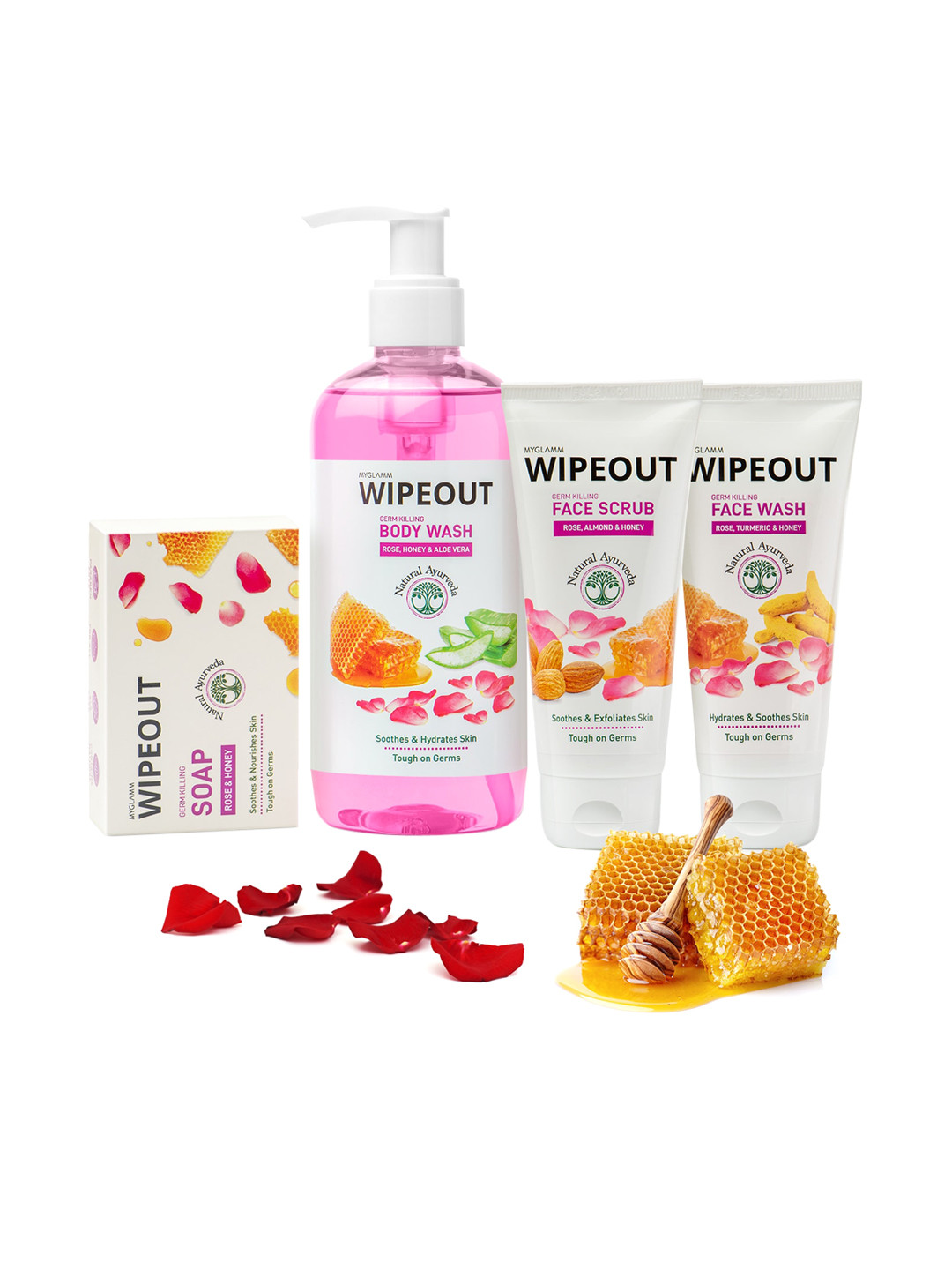 

MyGlamm Wipout Germ Killing Face Scrub Rose & Honey - 60 g, White