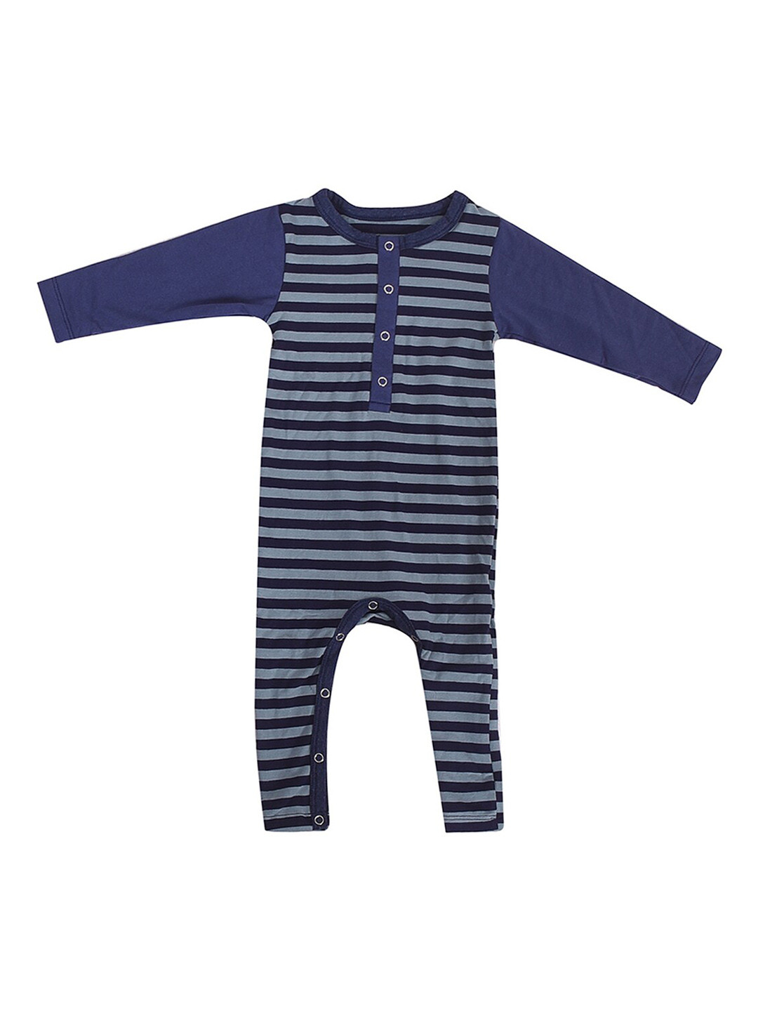 

Moms Home Kids Blue Striped Organic Cotton Rompers