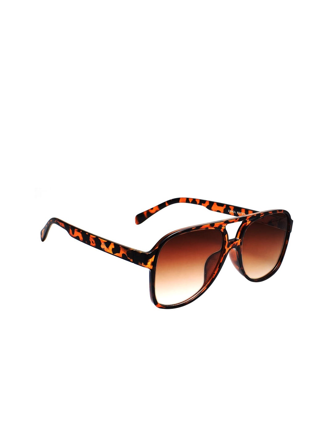 

Peter Jones Eyewear Unisex Brown Lens & Black UV Protected Aviator Sunglasses 98061DA