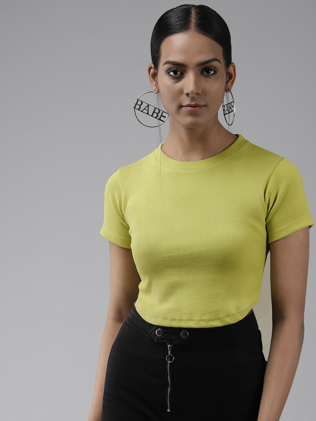 

The Dry State Green Solid Crop Top