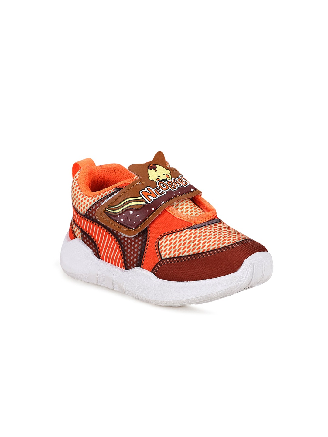 

NEOBABY Unisex Kids Orange Woven Design Sneakers