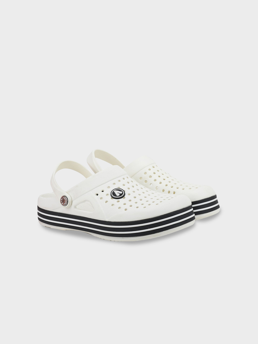 

Aqualite Men White & Black PU Clogs