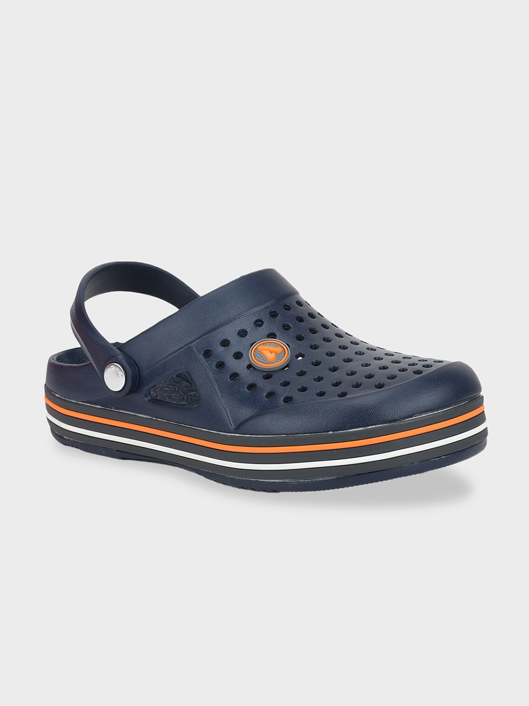 

Aqualite Men Navy Blue & Grey PU Clogs Sandals