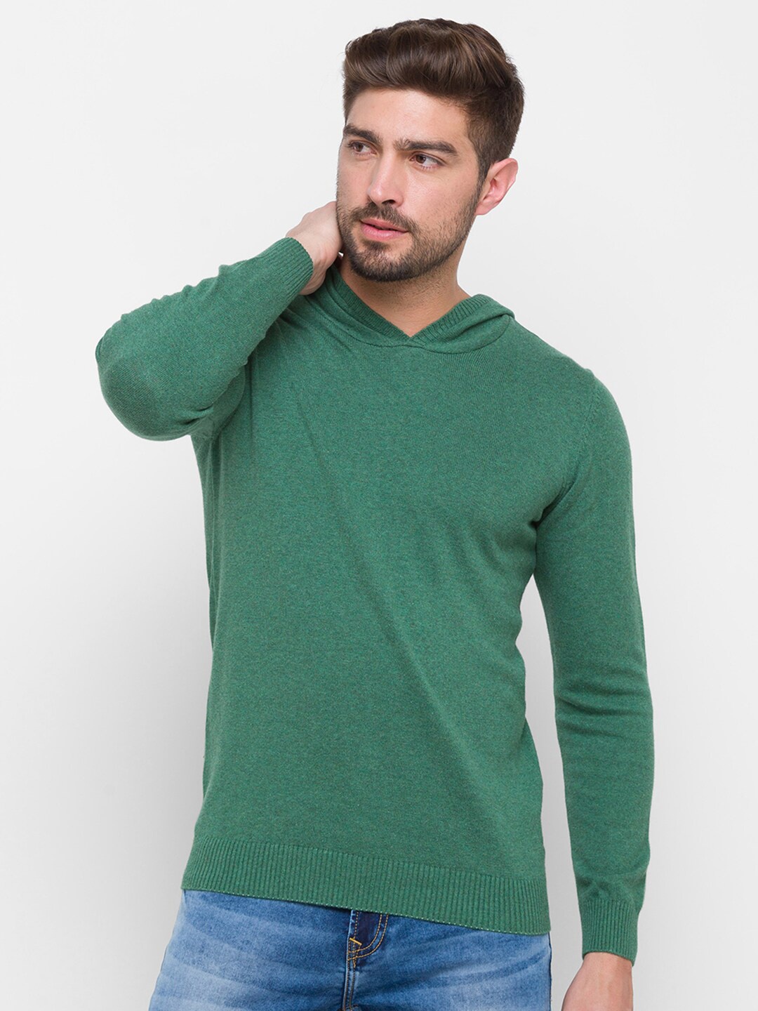 

Globus Men Green Pure Cotton Pullover