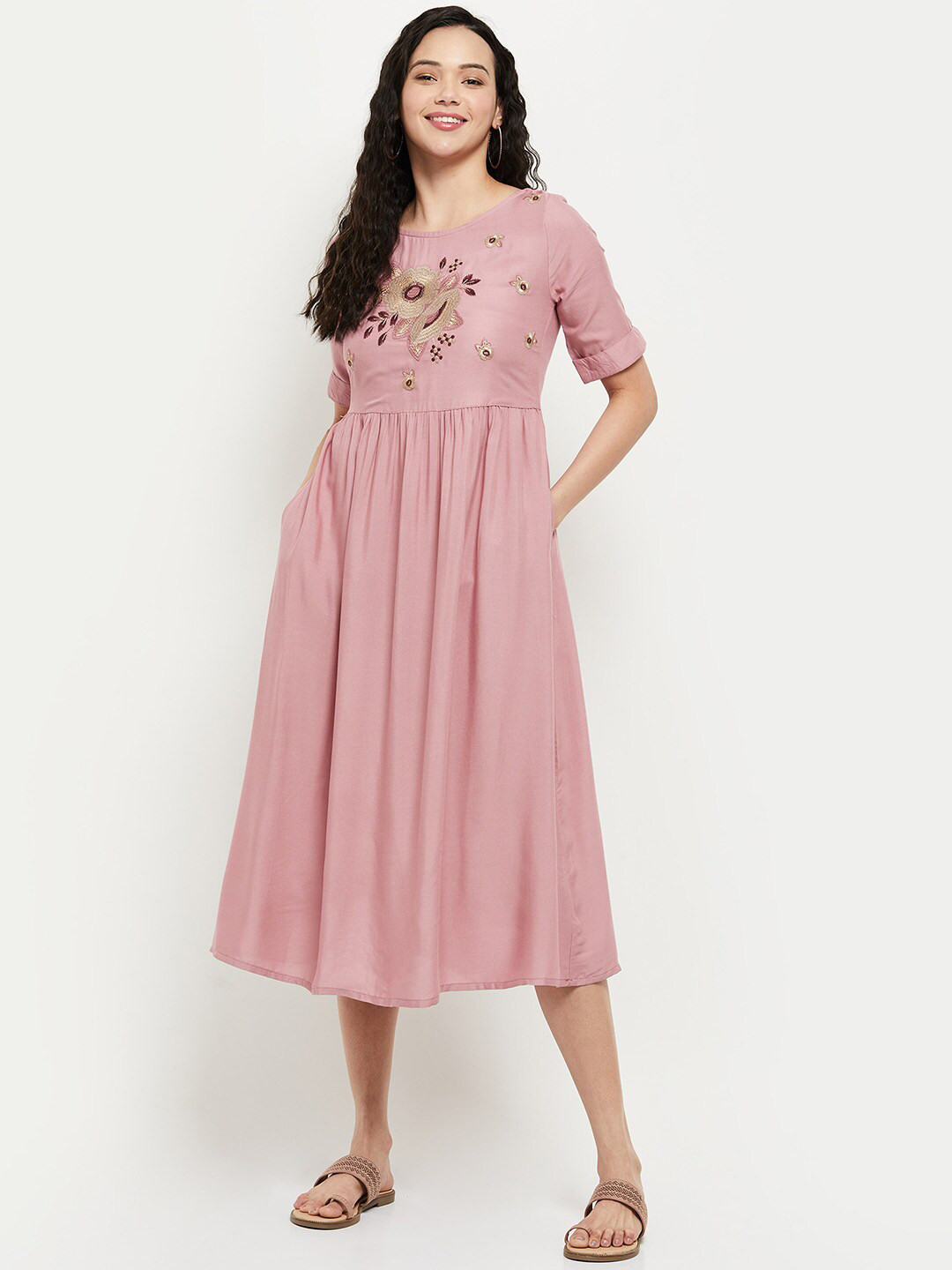 

max Pink Midi Dress