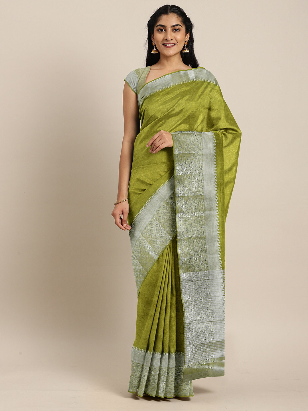 

The Chennai Silks Green Woven Design Saree