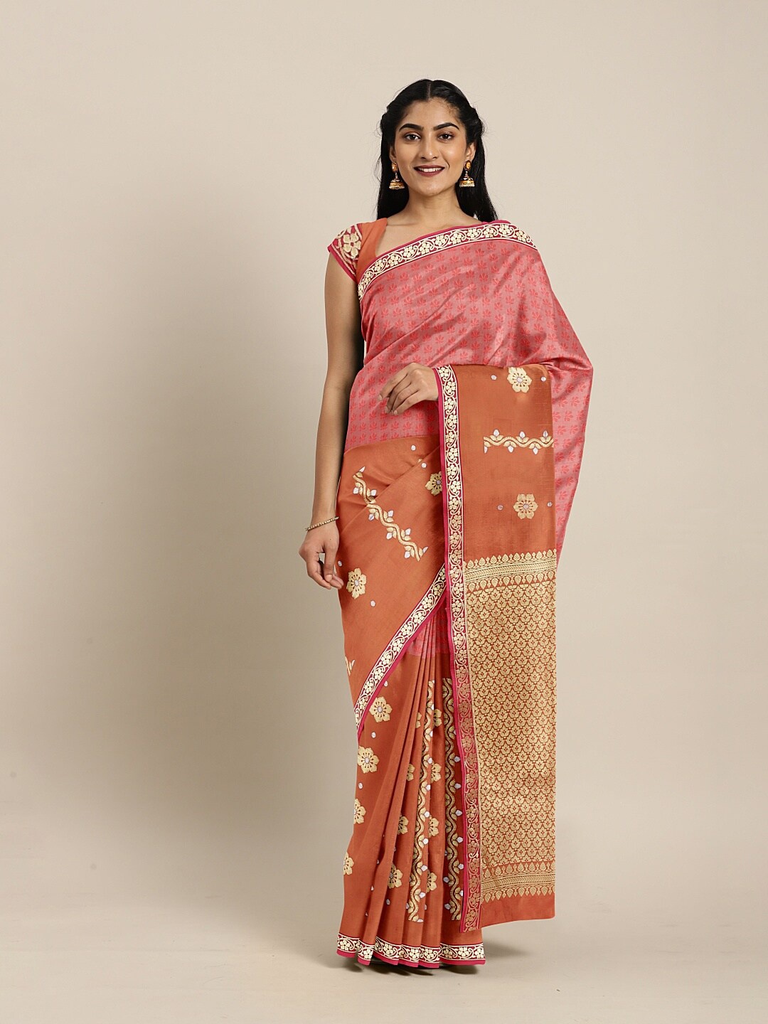 The Chennai Silks Coral Woven Design Saree