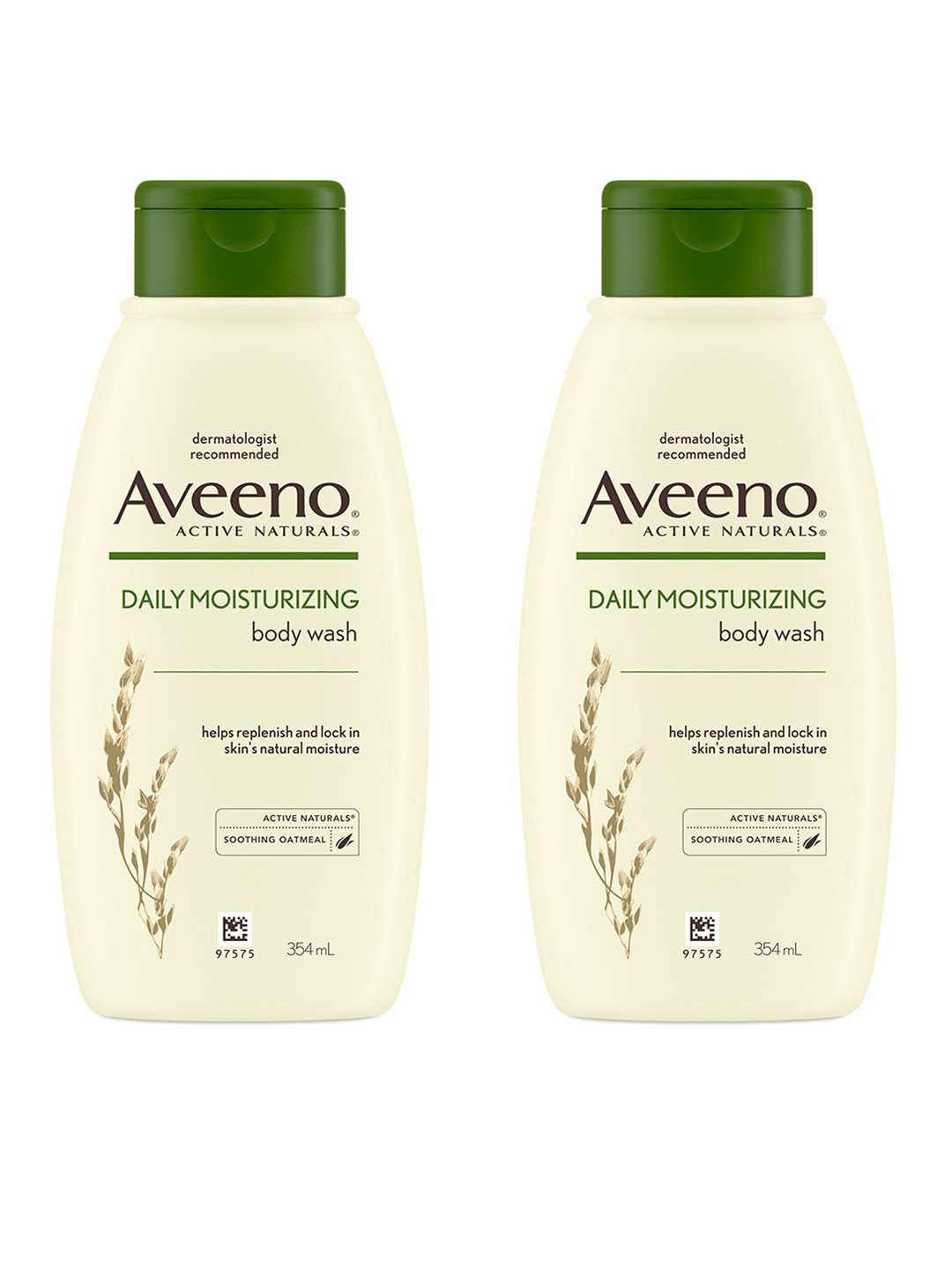 

Aveeno Active Naturals Set of 2 Daily Moisturizing Body Wash - 354 ml Each, Cream