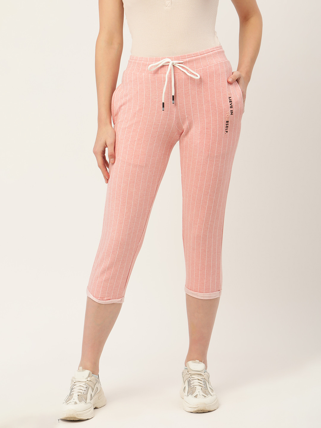 

Madame Women Pink Three-Fourth Track Pants