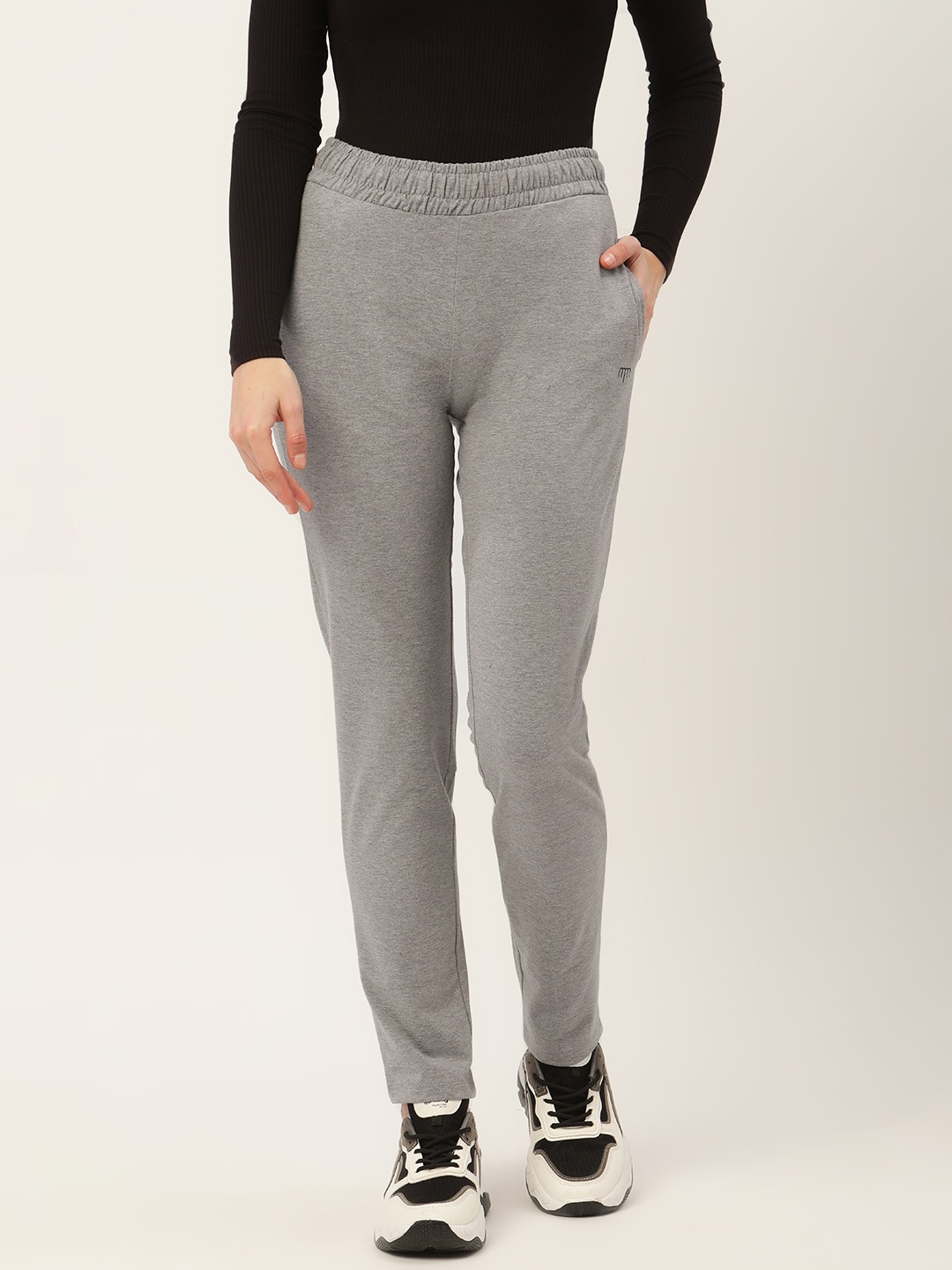 

Madame Women Grey Melange Track Pants