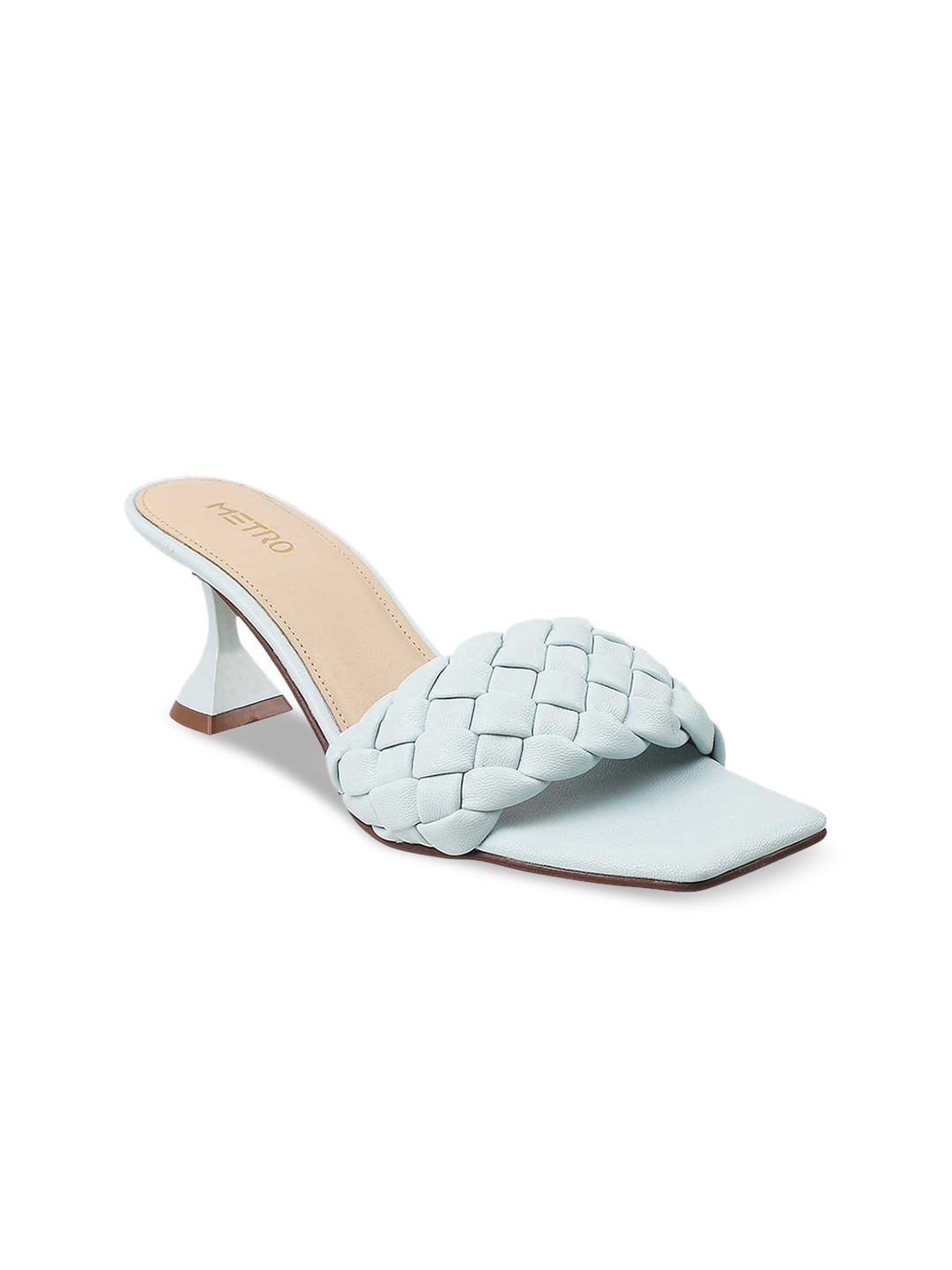 

Metro Turquoise Blue Block Mules