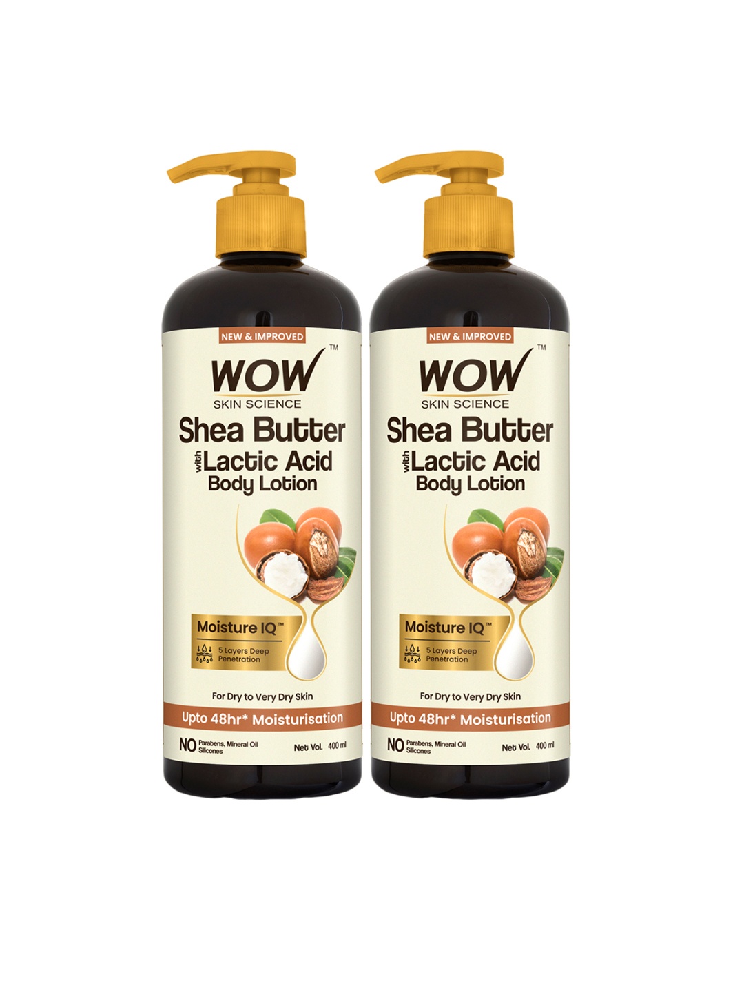 

WOW SKIN SCIENCE Set of 2 Shea & Cocoa Butter Moisturizing Body Lotion - 400 ml Each, Brown