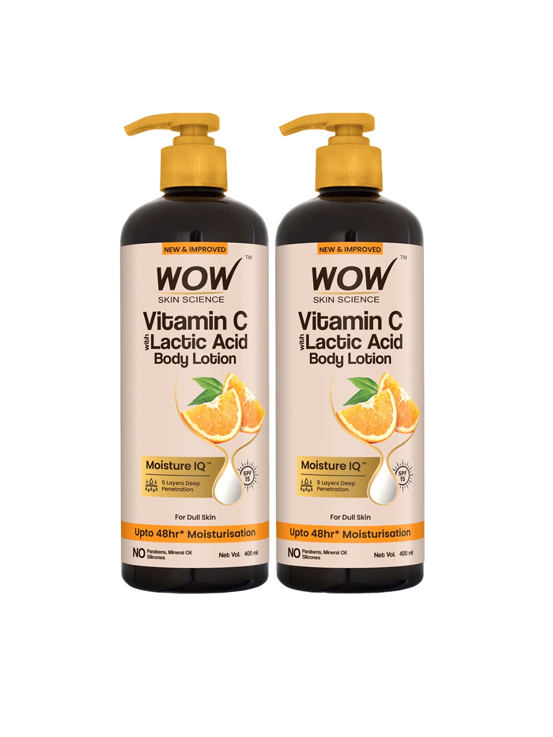 

WOW SKIN SCIENCE Set of 2 Vitamin C Moisturizing & Smoothing Body Lotion - 400 ml Each, Brown