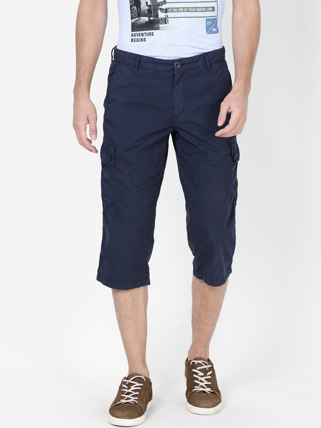 

t-base Men Navy Blue Cargo Shorts