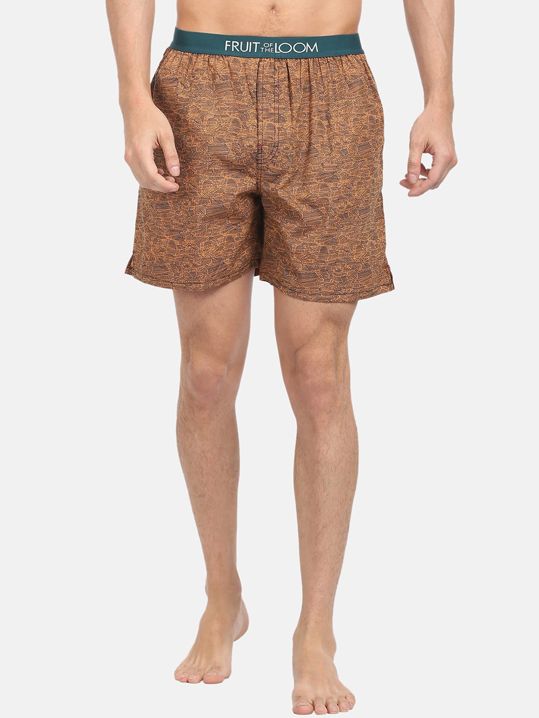 

Fruit of the loom Men Orange Pure Cotton Printed Boxers