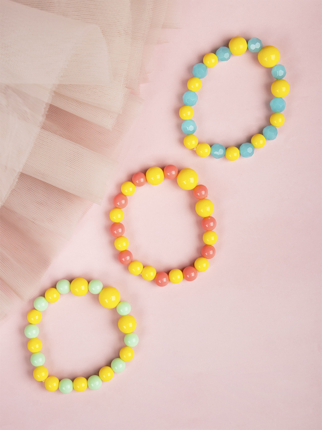 

Arendelle Girls Yellow & Blue Set Of 3 Handcrafted Beaded Bracelet