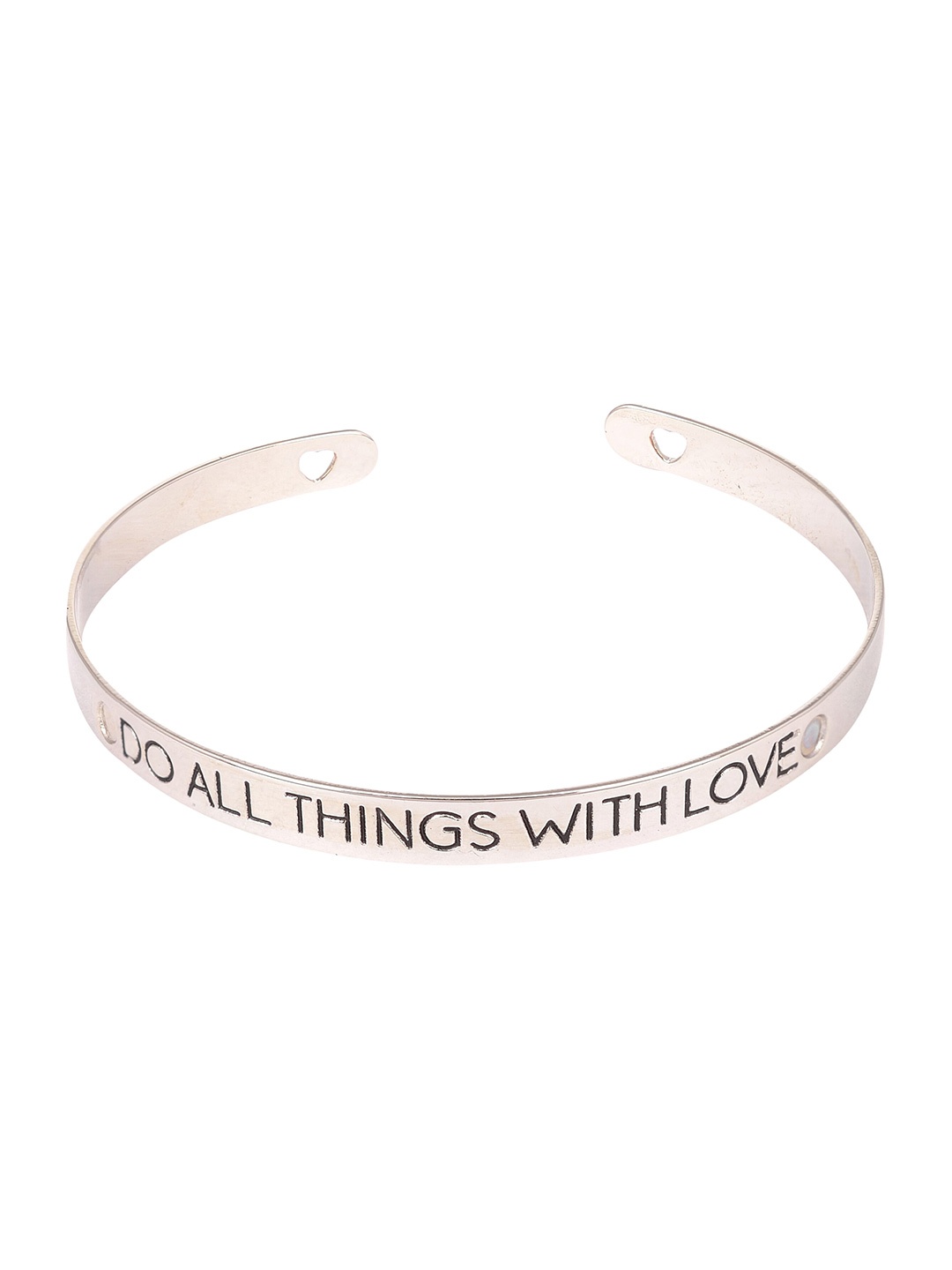

Arendelle Women Silver-Toned & Black Kada Bracelet