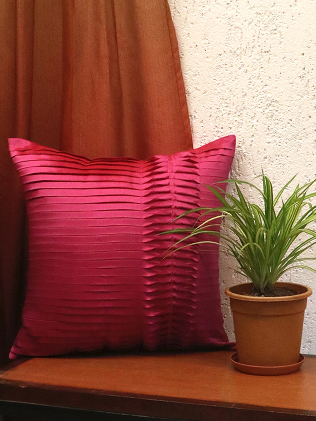 

ZEBA Purple Self Design Square Cushion Cover