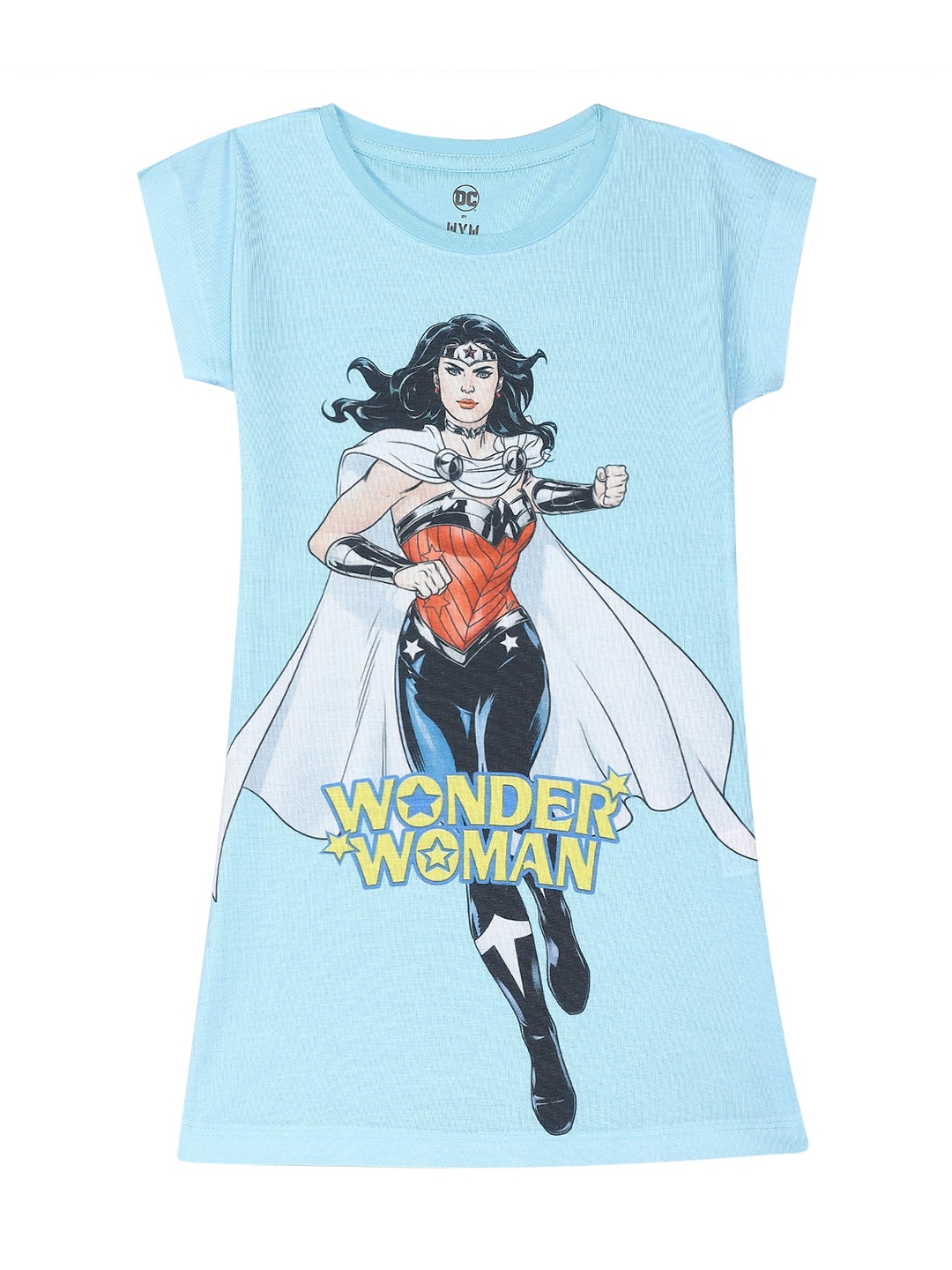 

DC by Wear Your Mind Girls Blue & Red Wonder Printed T-shirt Dress