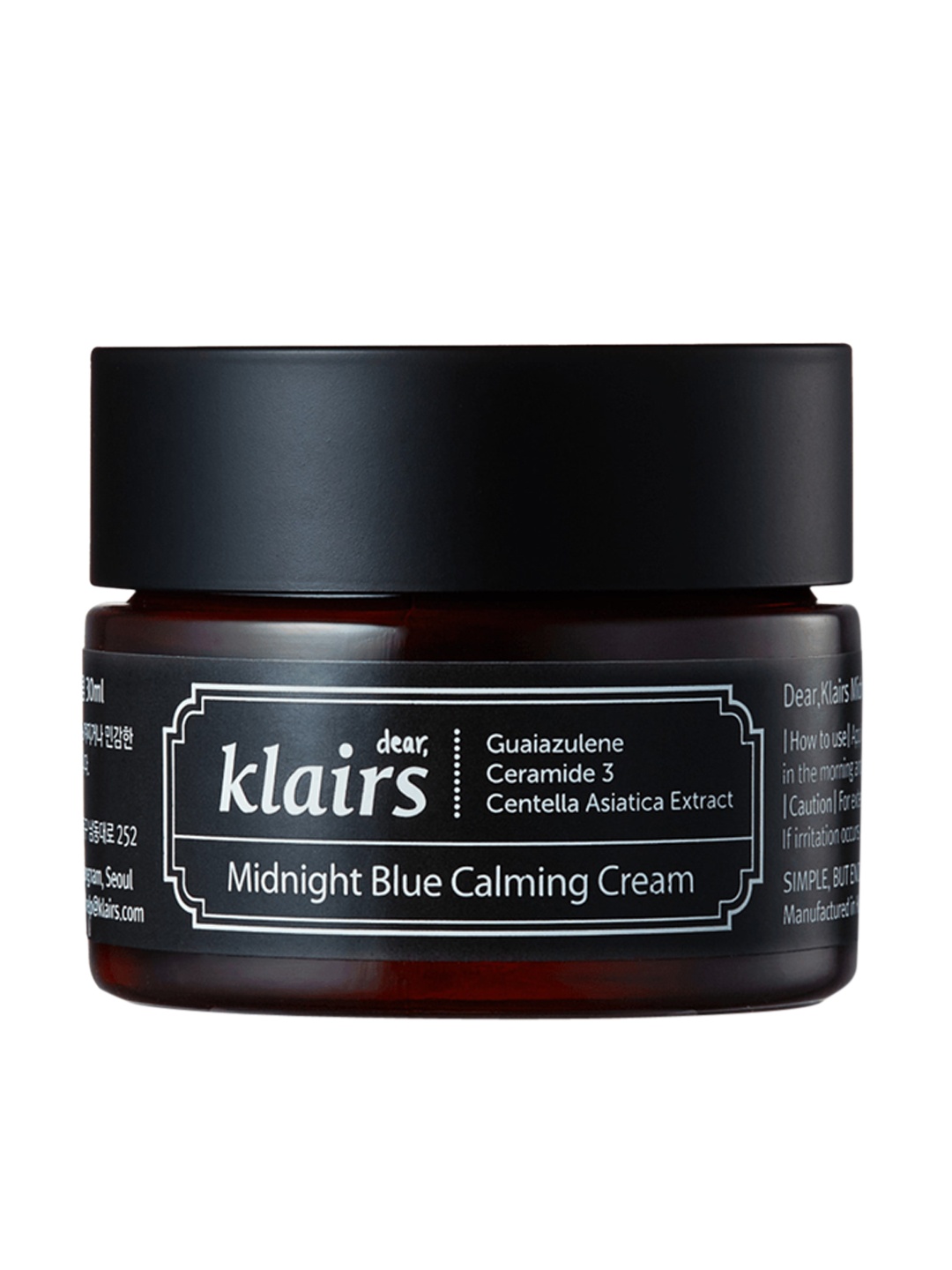 

dear klairs Korean Midnight Blue Calming Cream with Guaiazulene for Sensitive Skin - 30ml, Black