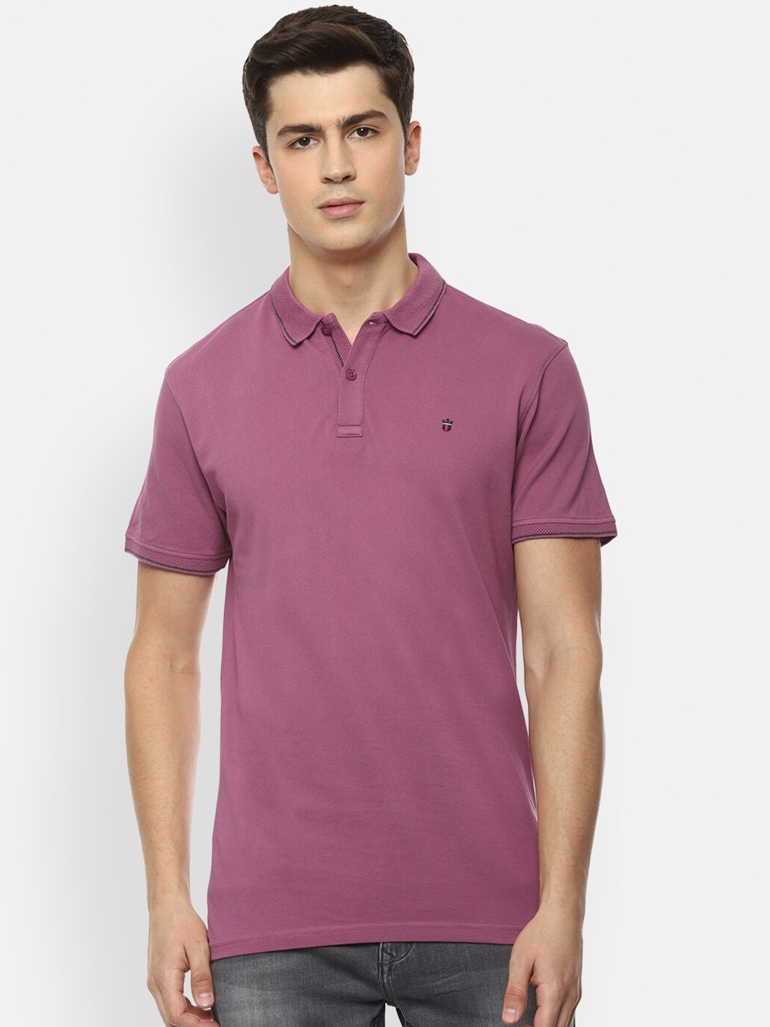 

Louis Philippe Sport Men Purple Polo Collar Slim Fit T-shirt