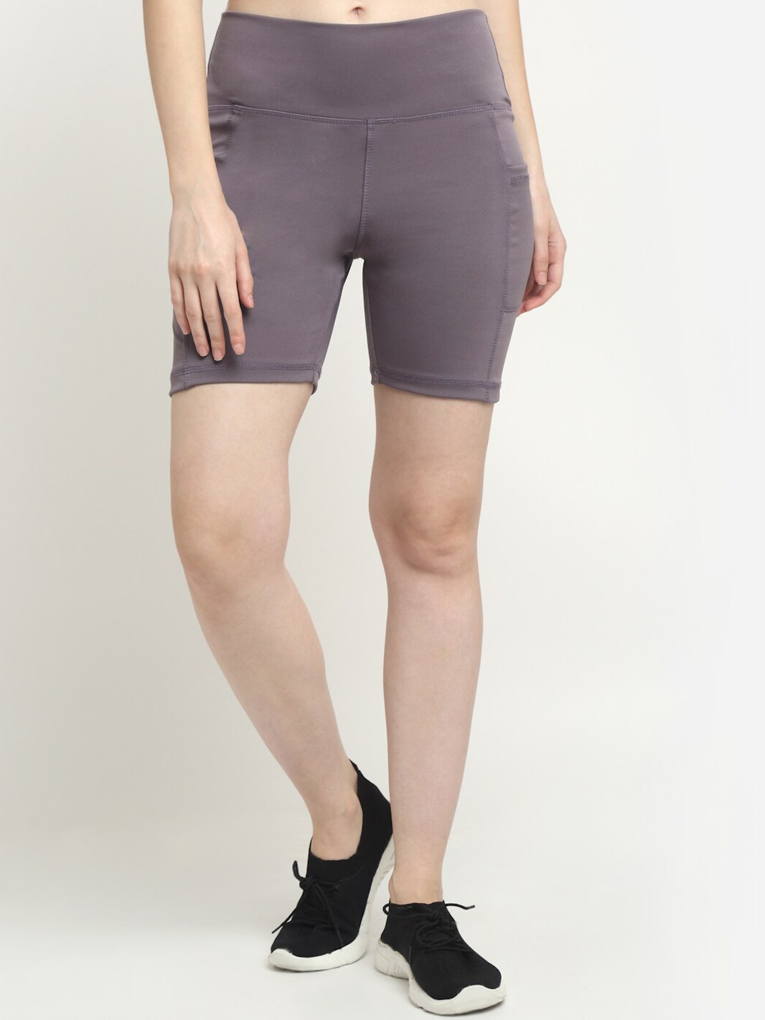 

EVERDION Women Lavender Slim Fit High-Rise Bikers Short