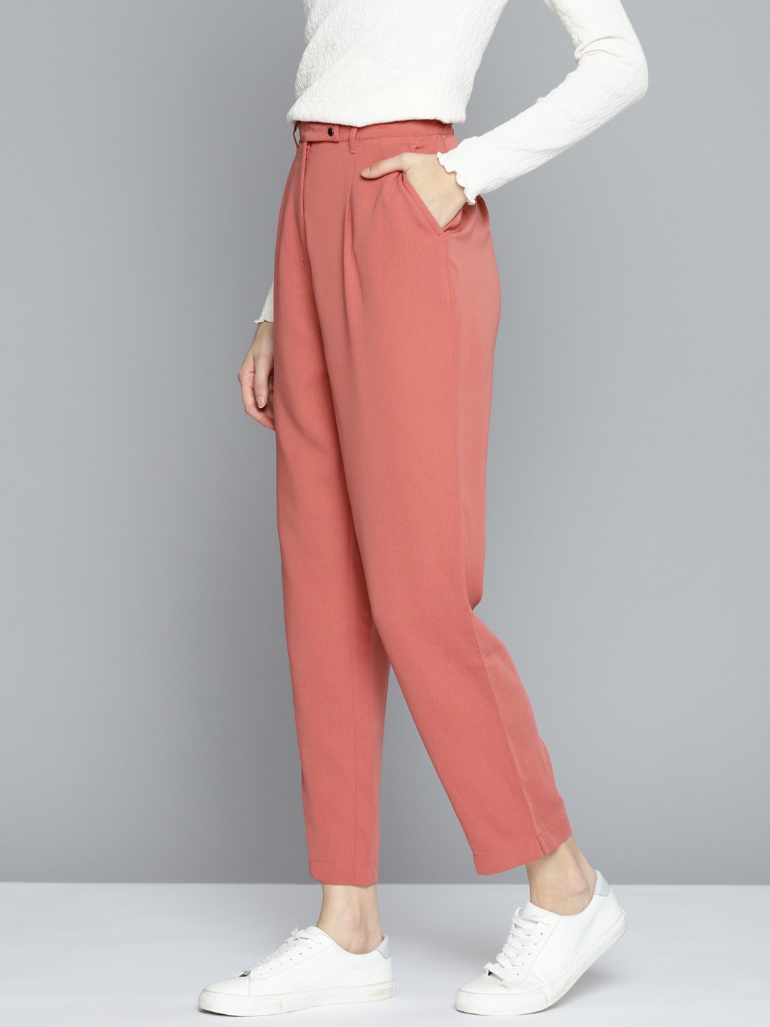 

Mast & Harbour Women Rose Pleated Chinos Trousers