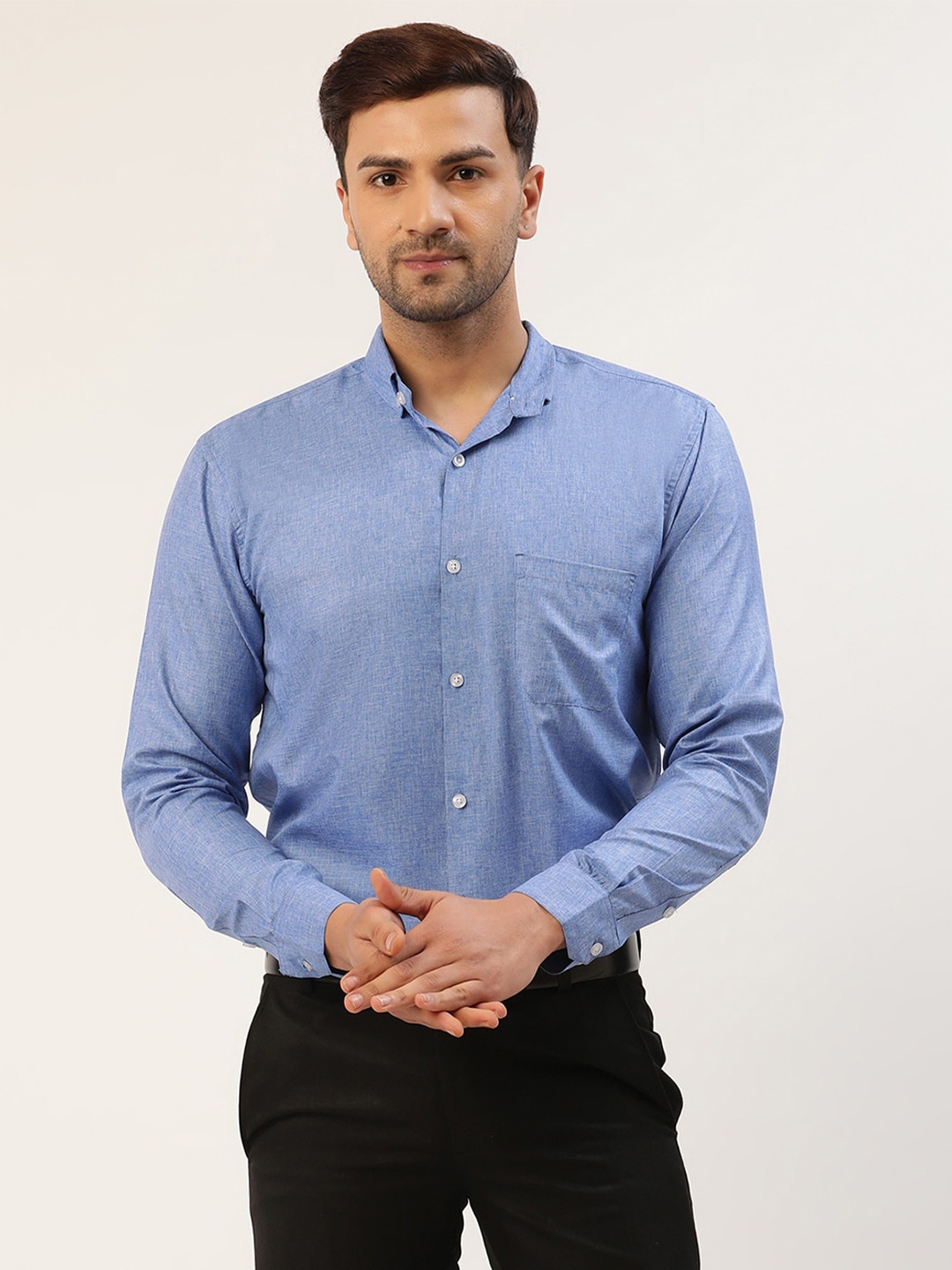 

JAINISH Men Blue Smart Slim Fit Cotton Formal Shirt