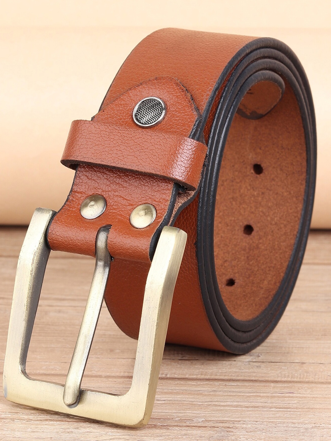 

URBAN ALFAMI Men Tan Genuine Leather Belt