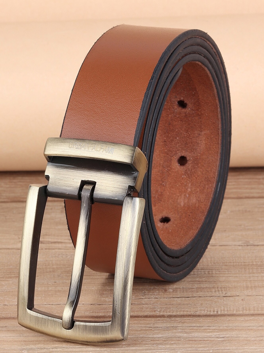 

URBAN ALFAMI Men Tan Leather Belt