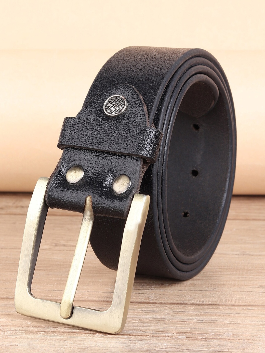 

URBAN ALFAMI Men Black Leather Belt