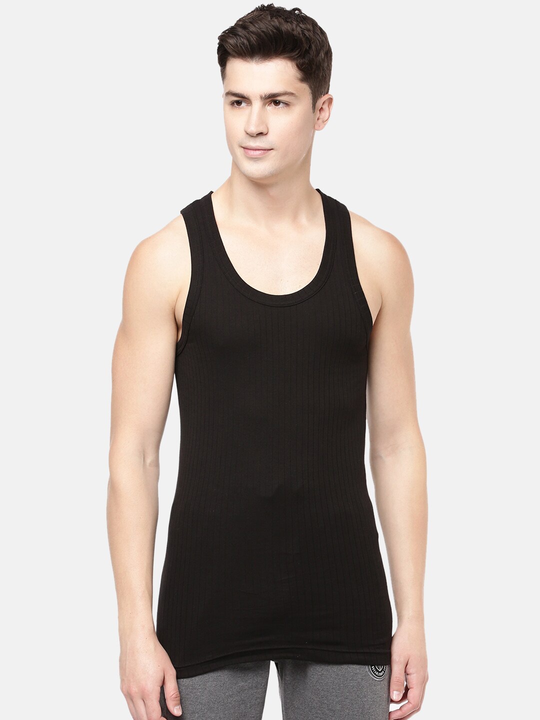 

Macroman M-Series Men Black Solid Innerwear Vests M131