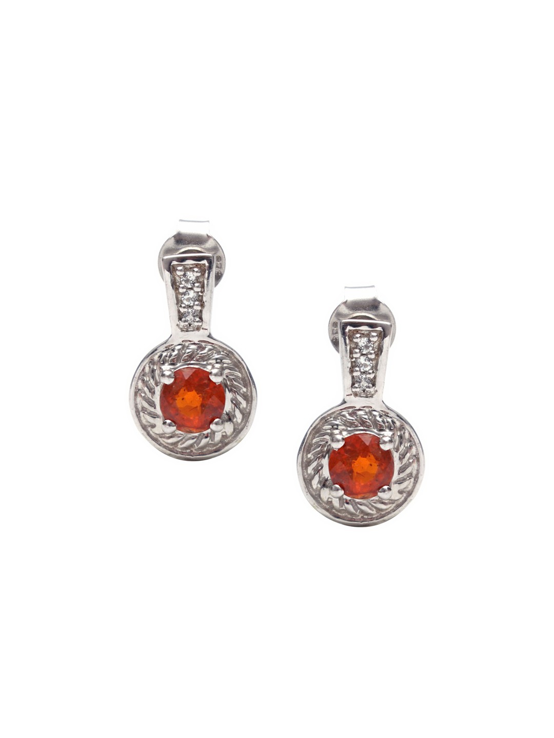

HIFLYER JEWELS Women Red Rhodium-Plated Contemporary Drop Earrings