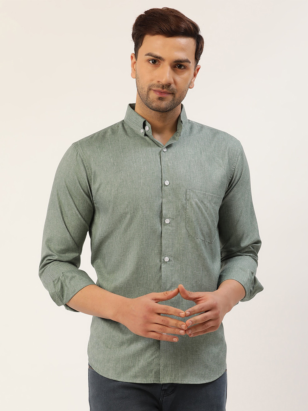 

JAINISH Men Green Smart Slim Fit Casual Shirt