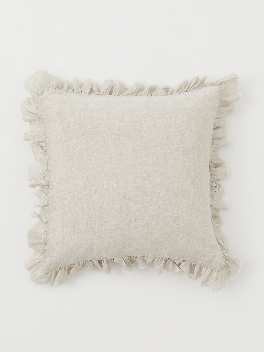 

H&M Beige Solid Linen Cushion Cover