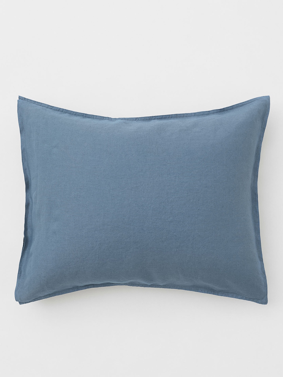 

H&M Blue Solid Washed Linen Pillowcase