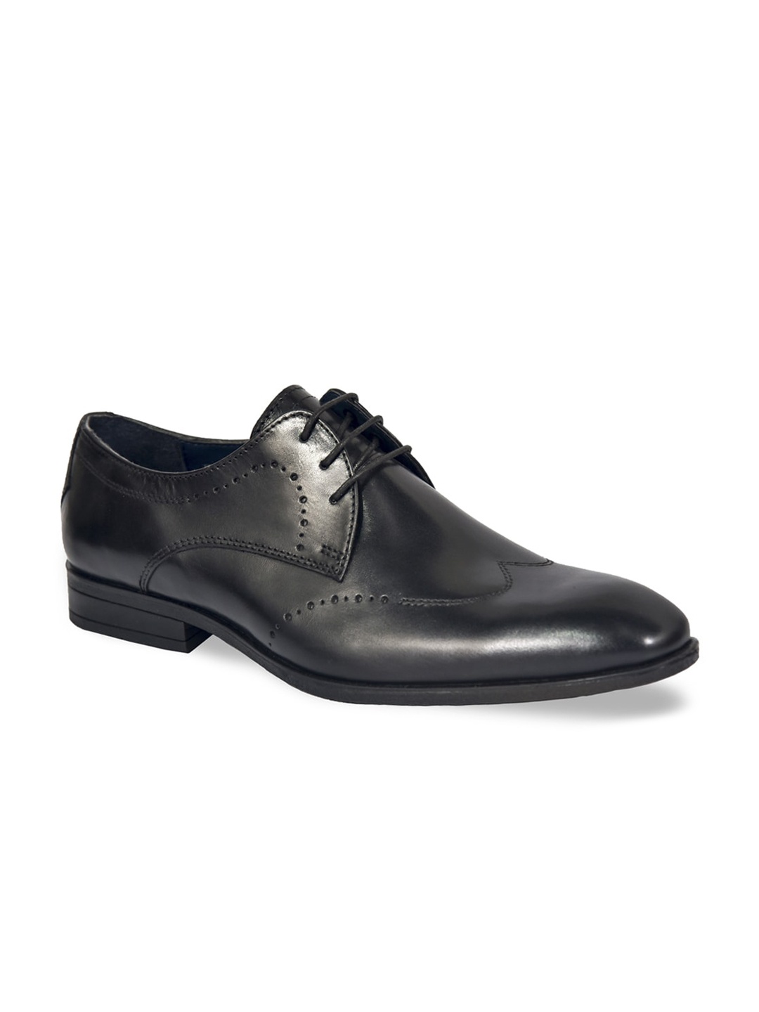 

SILVER STREET LONDON Men Black Solid Formal Brogues