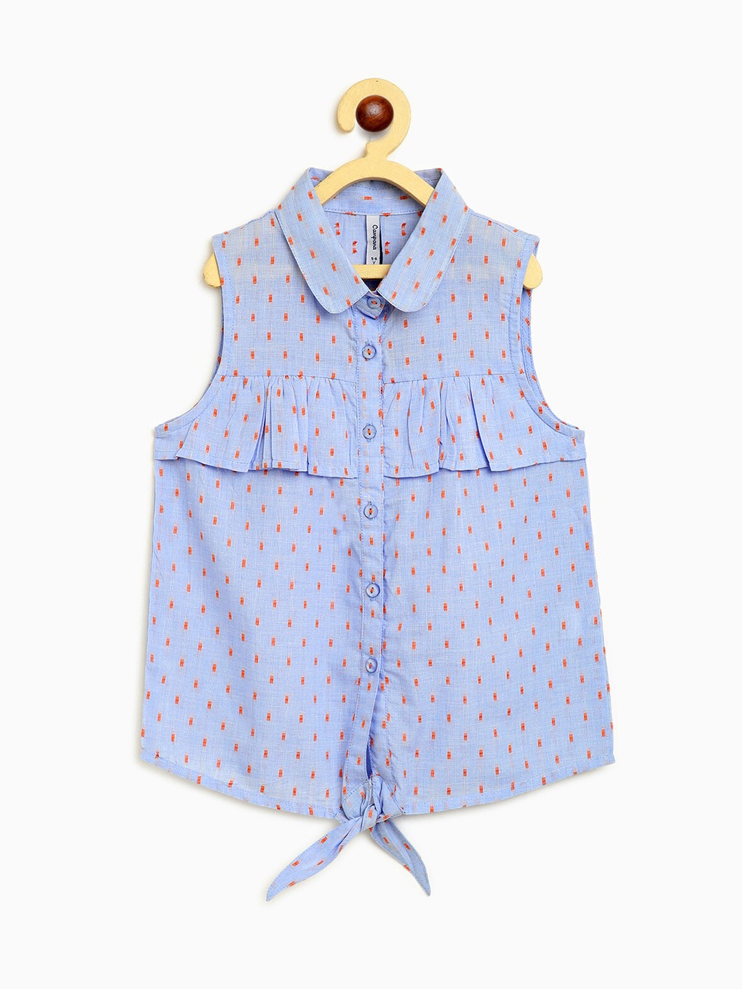 

Campana Blue Print Shirt Style Top