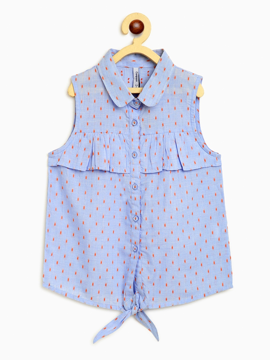 

Campana Blue Print Chambray Dobby Shirt Style Top