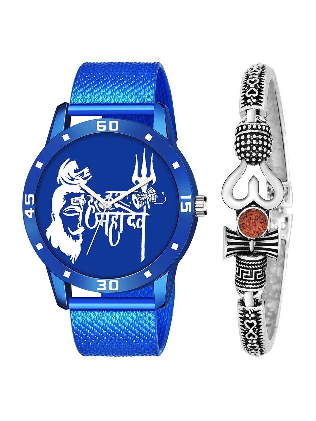 

HAPPY KHAJANA Men Brass Printed Dial & Bracelet Style Straps Analogue Watch KJR_591_JEWL_049, Blue