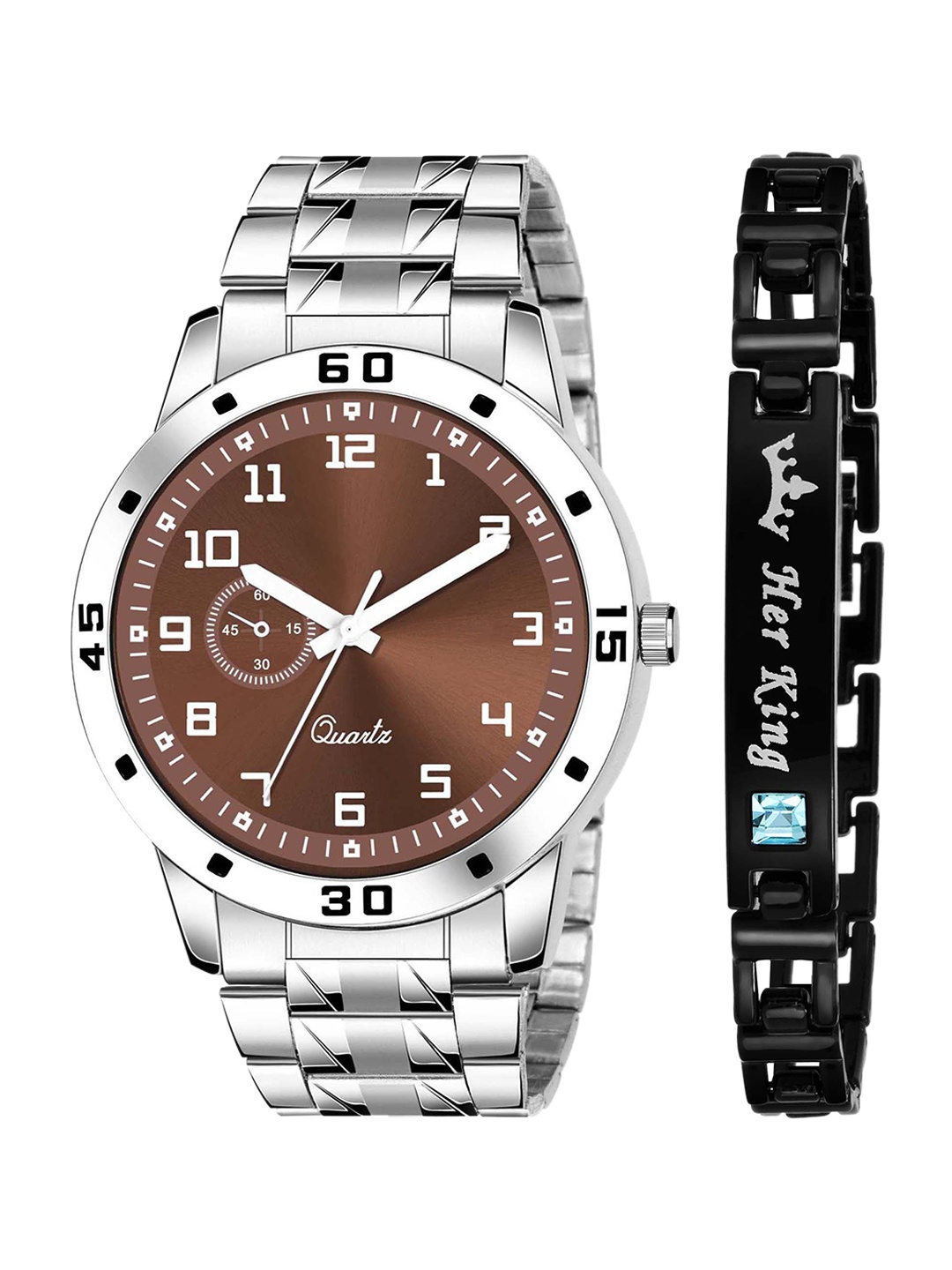 

HAPPY KHAJANA Men Brass Dial & Stainless Steel Bracelet Style Straps Analogue Watch KJR_16_JEWL_060, Brown