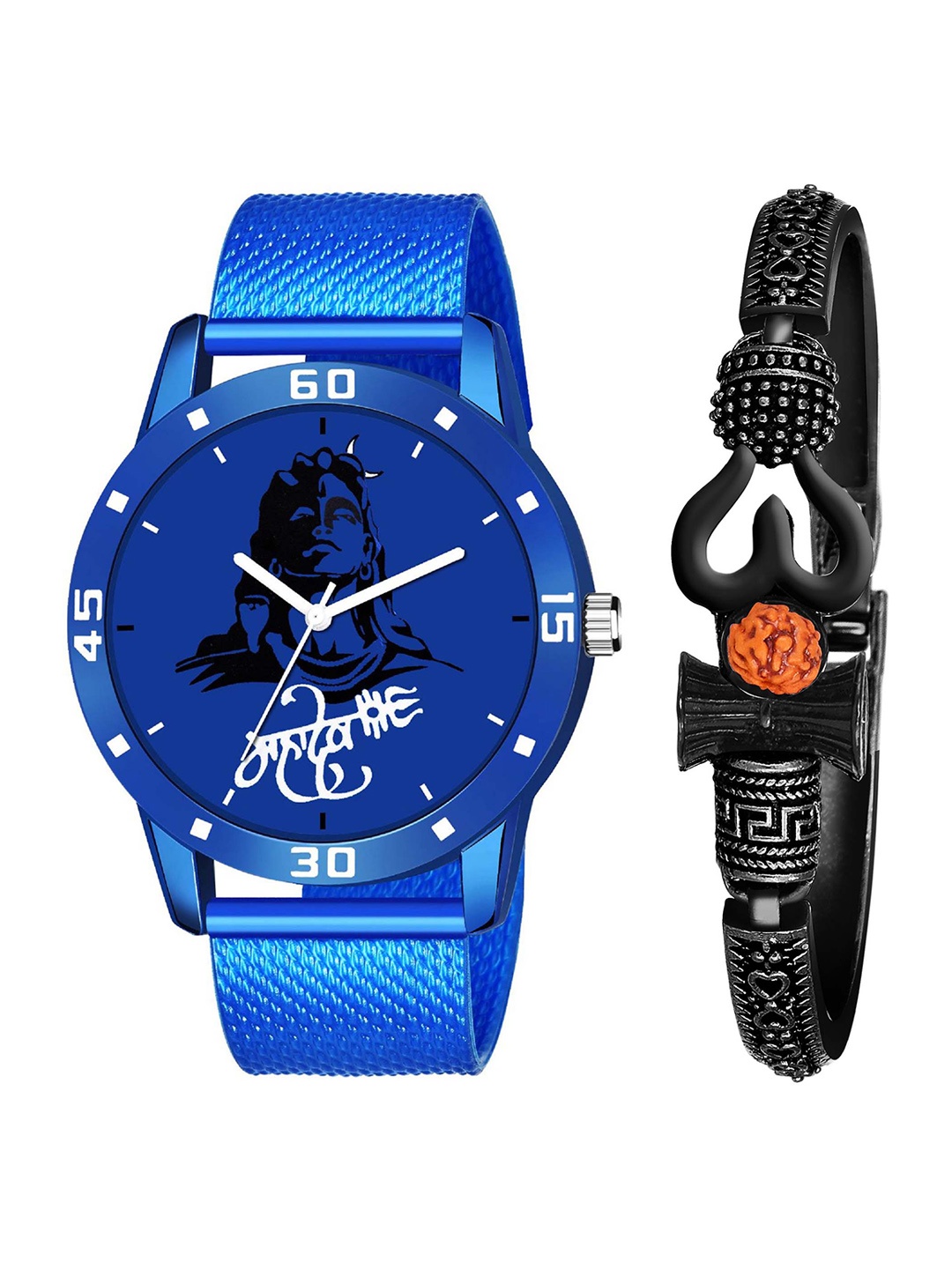 

HAPPY KHAJANA Men Brass Printed Dial & Straps Analogue Watch KJR_584_JEWL_052, Blue
