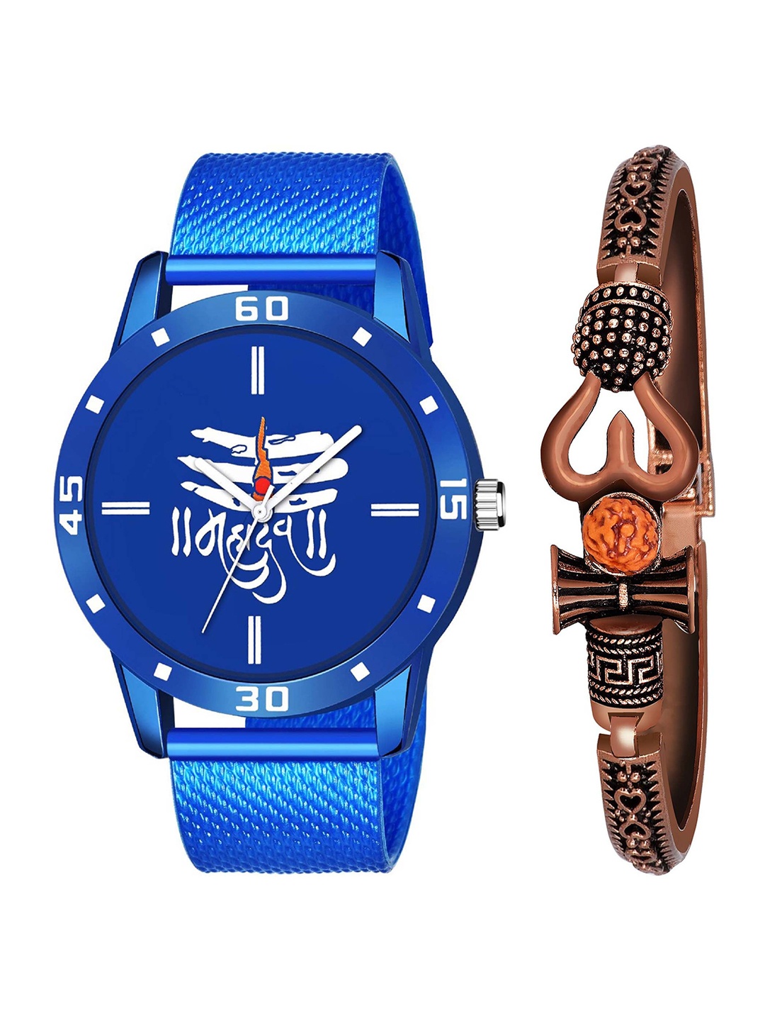 

HAPPY KHAJANA Men Brass Printed Dial & Bracelet Style Straps Analogue Watch KJR_587_JEWL_054, Blue