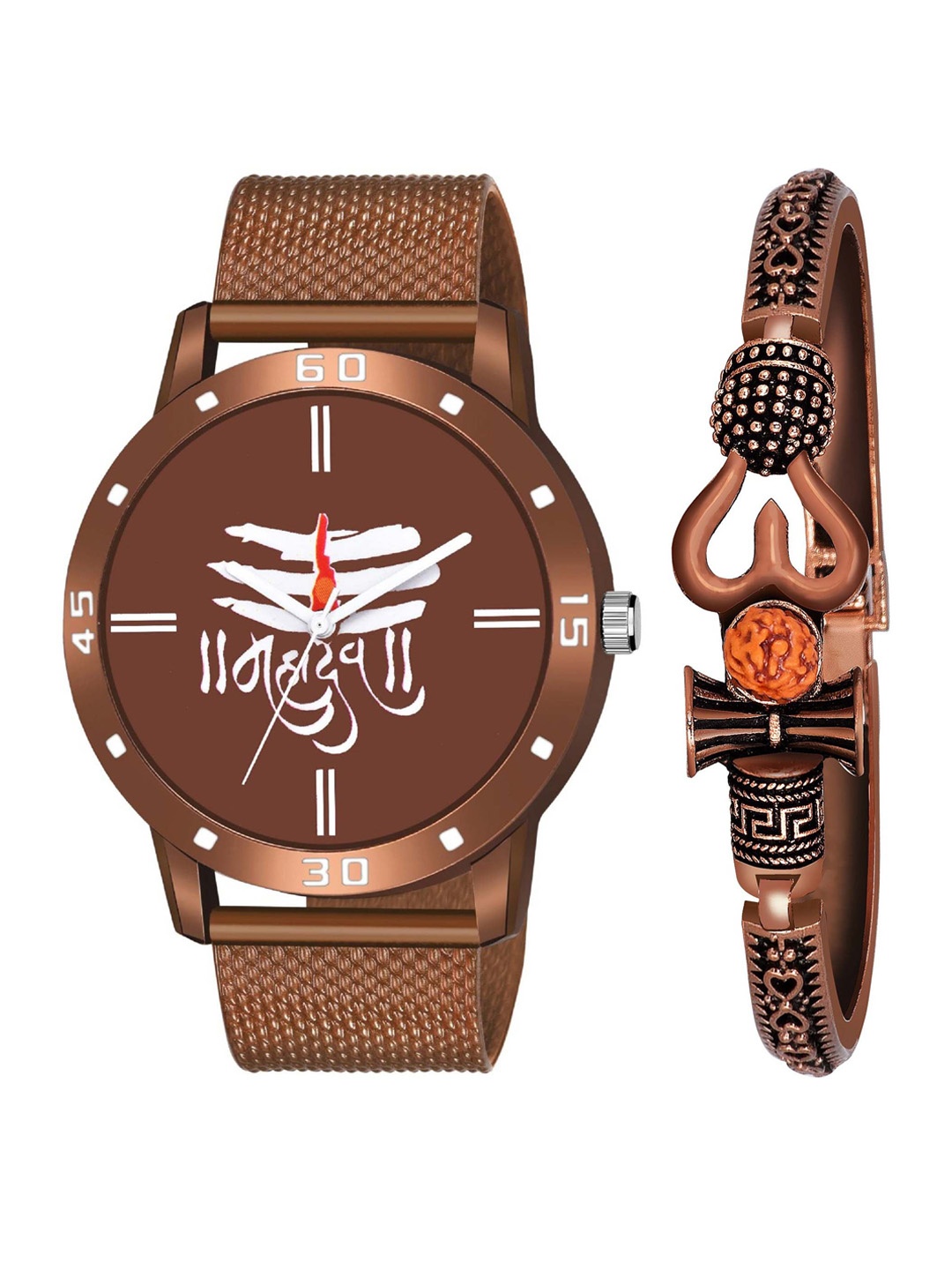 

HAPPY KHAJANA Men Brass Embellished Dial & Bracelet Style Straps Analogue Watch KJR_588_JEWL_054, Brown
