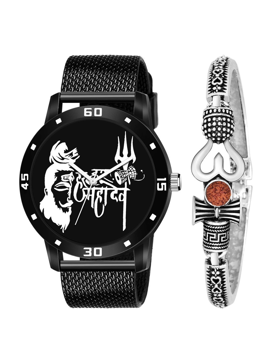 

HAPPY KHAJANA Men Brass Printed Dial & Bracelet Style Straps Analogue Watch KJR_590_JEWL_049, Black