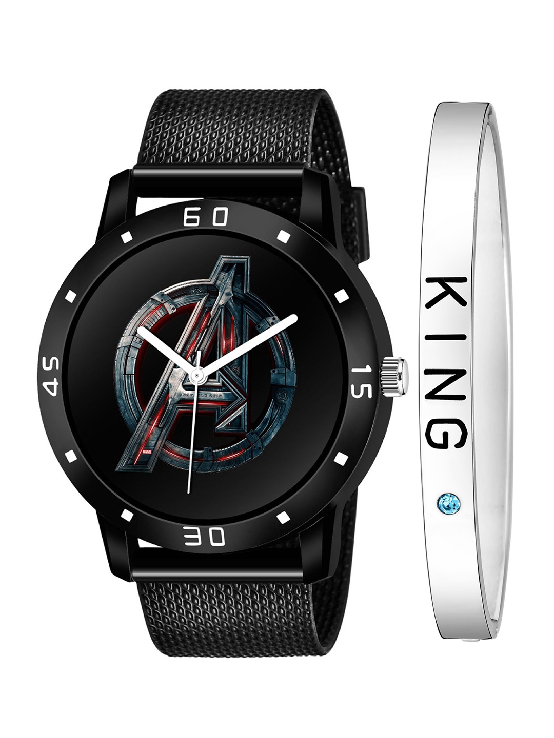 

HAPPY KHAJANA Men Brass Printed Dial & Straps Analogue Watch KJR_573_JEWL_050, Black