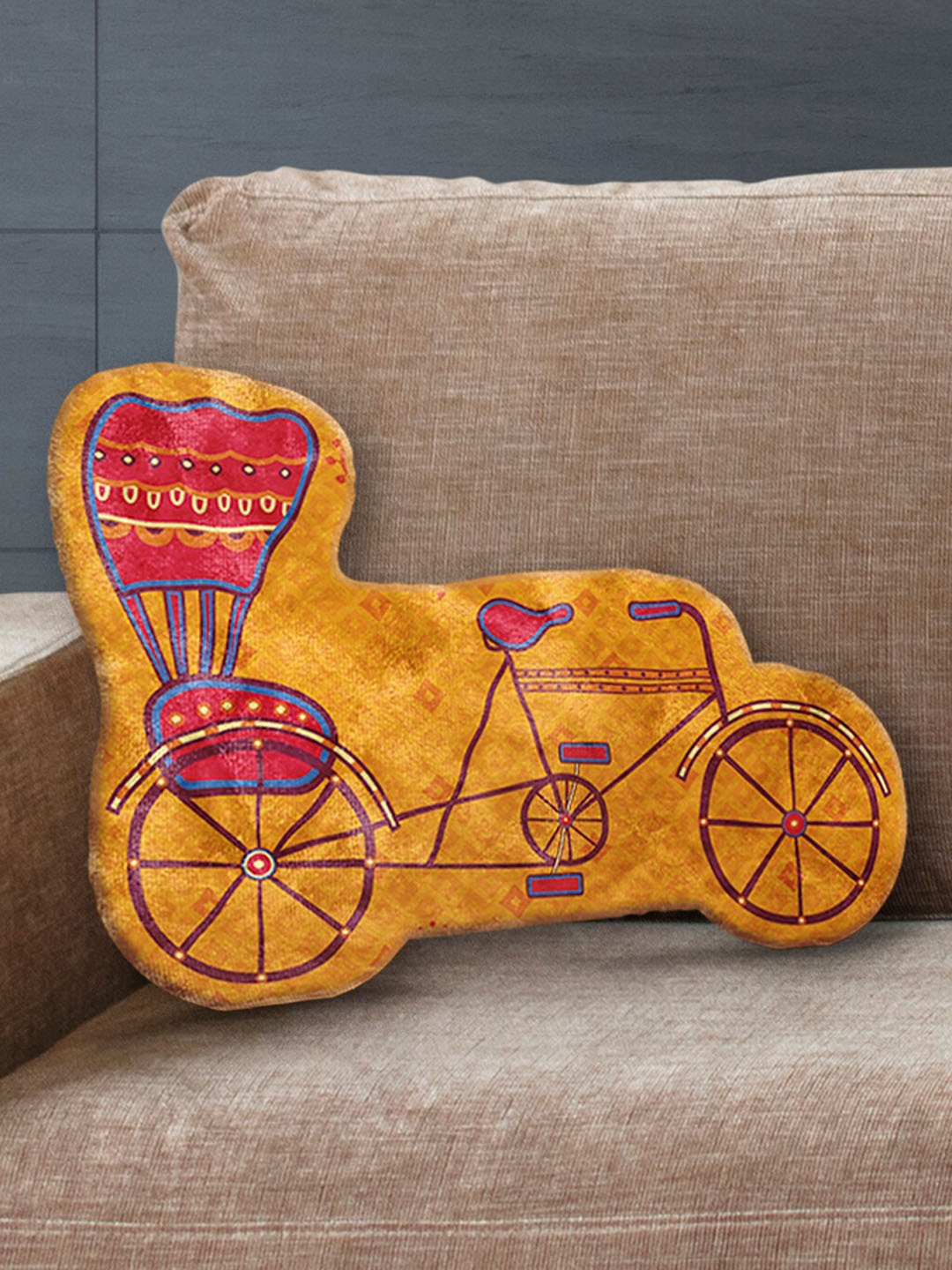 

La Verne Mustard & Pink Cushion with Filler