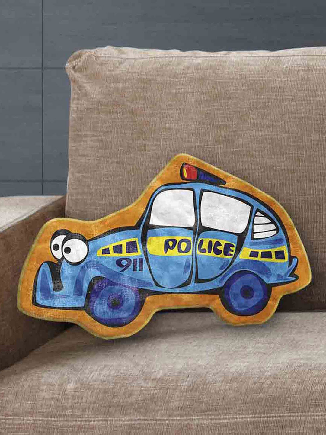 

LA VERNE Blue & Yellow Abstract Shaped Cushion